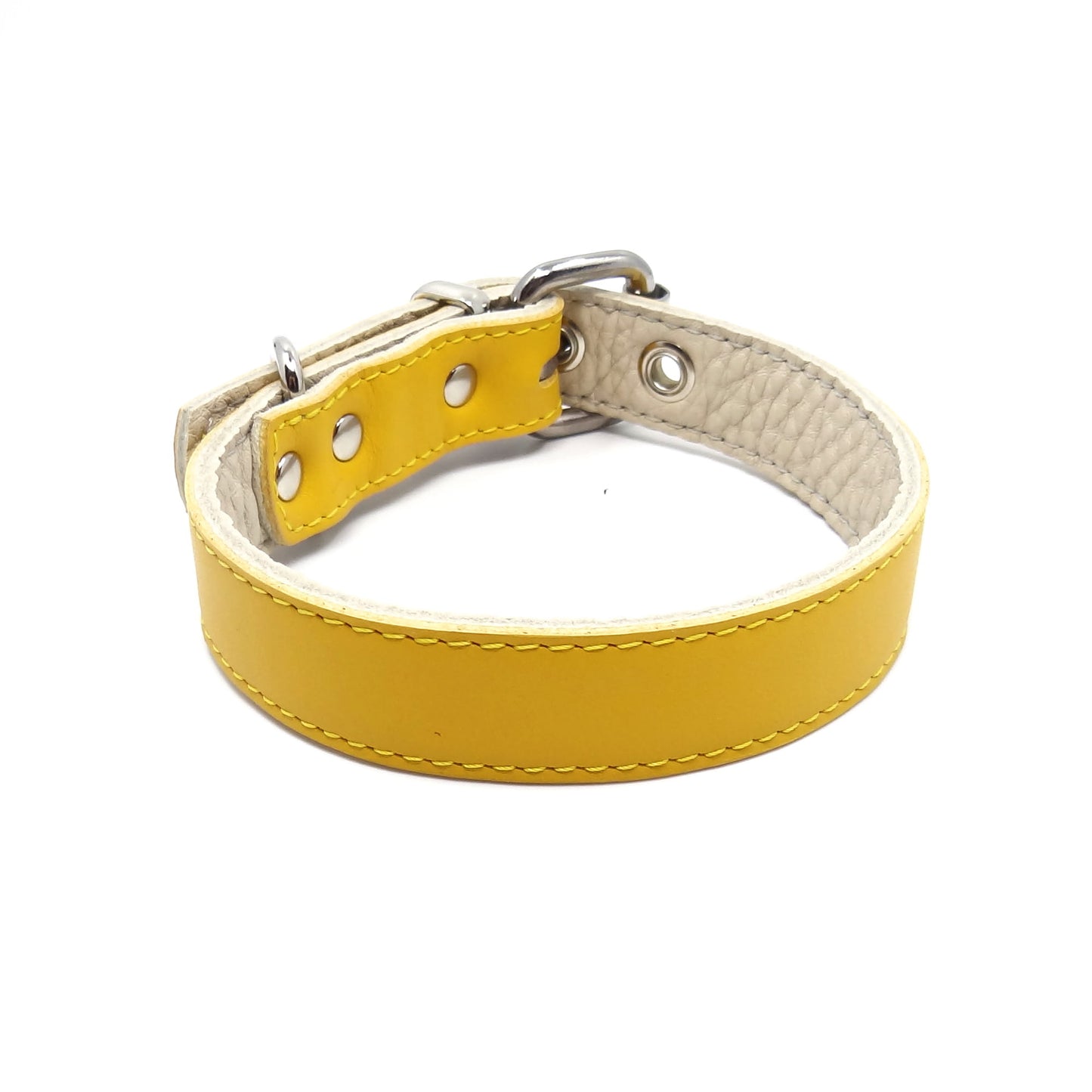 Hundehalsband aus Leder, SMART-Kollektion - Gelb