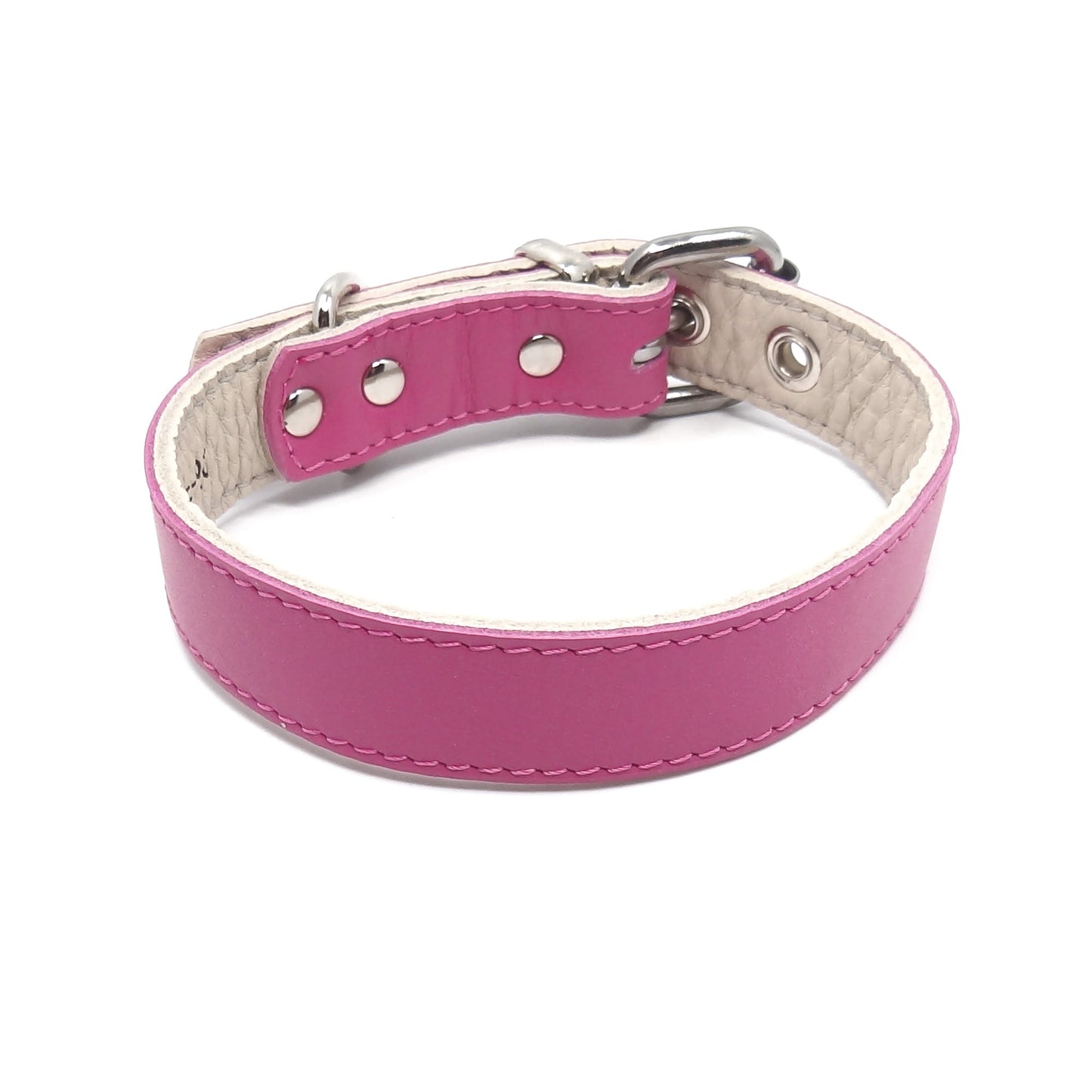 Hundehalsband aus Leder, SMART-Kollektion - Rosa