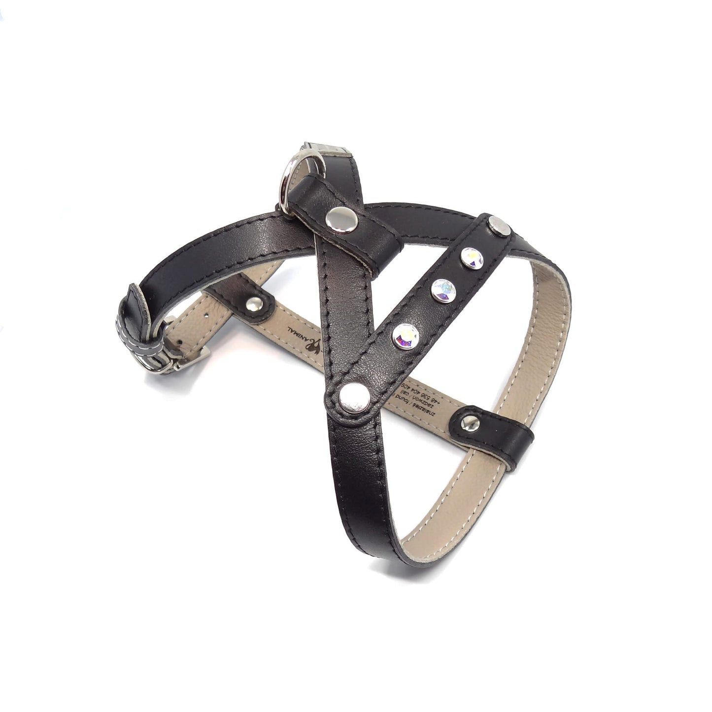 Ledergeschirr für einen kleinen Hund - Schwarz