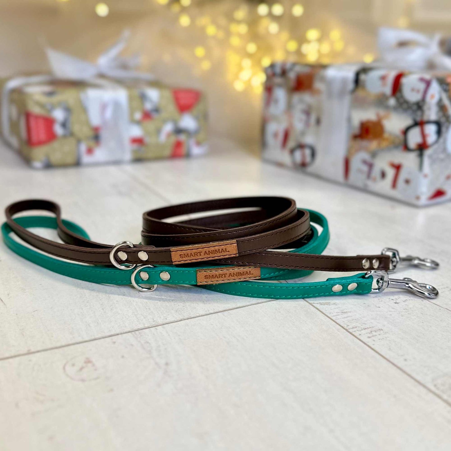 Lederleine, Länge 140 cm - Serie Braun