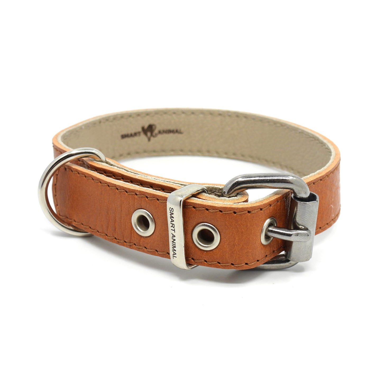 Lederhalsband für kleine Hunde - Karamell