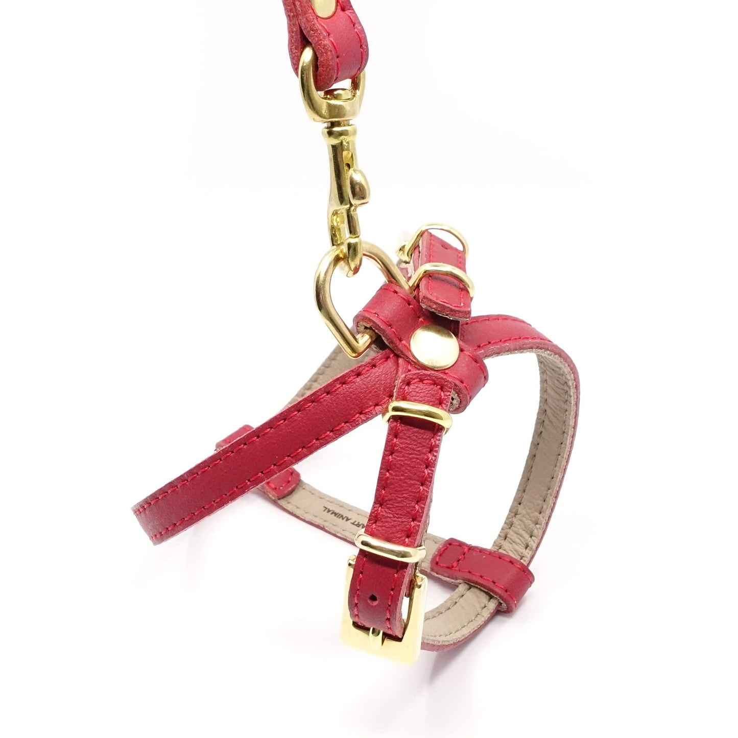 Hundegeschirr Piccolo - Leder - rot