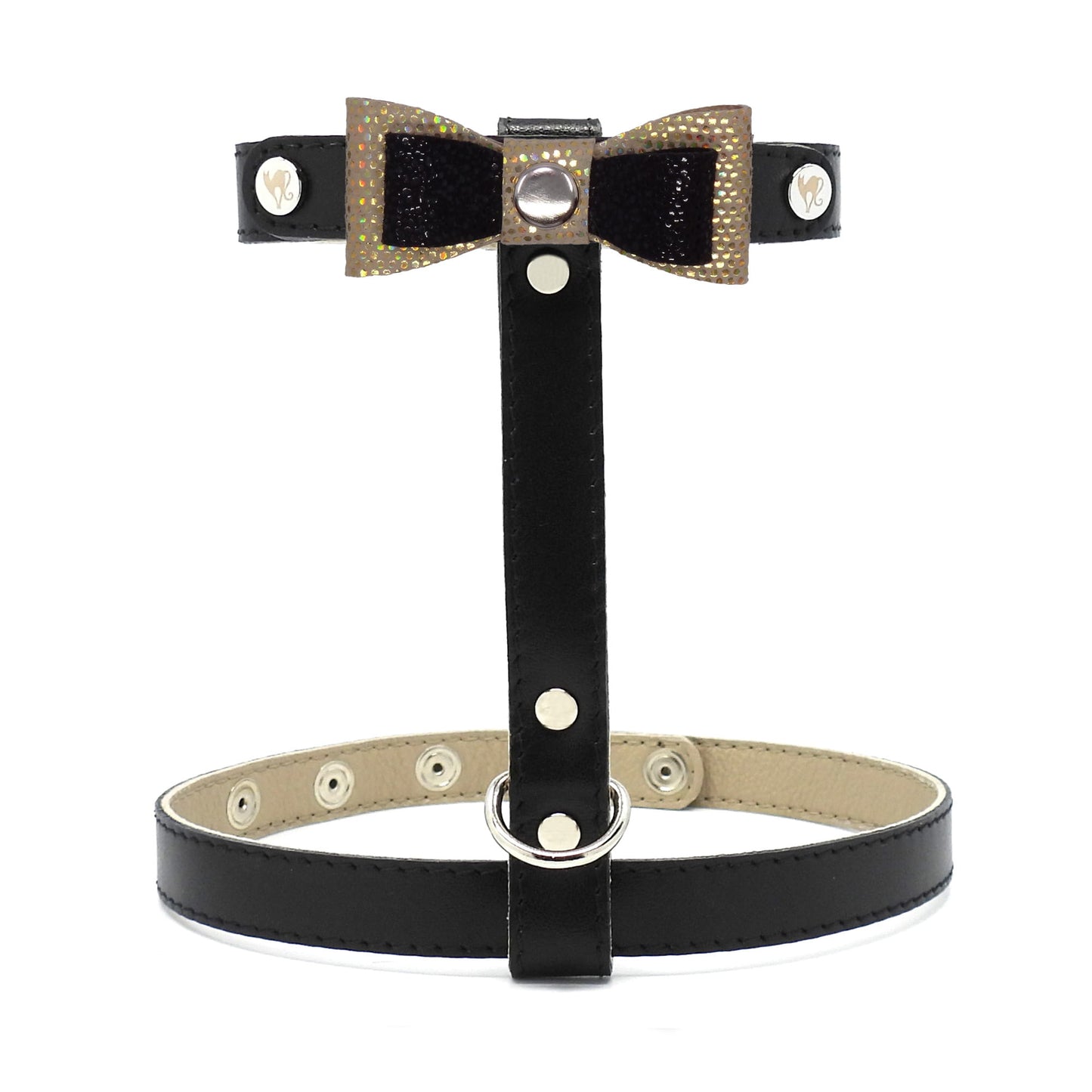 Geschirr für Katzen - Leder - schwarz