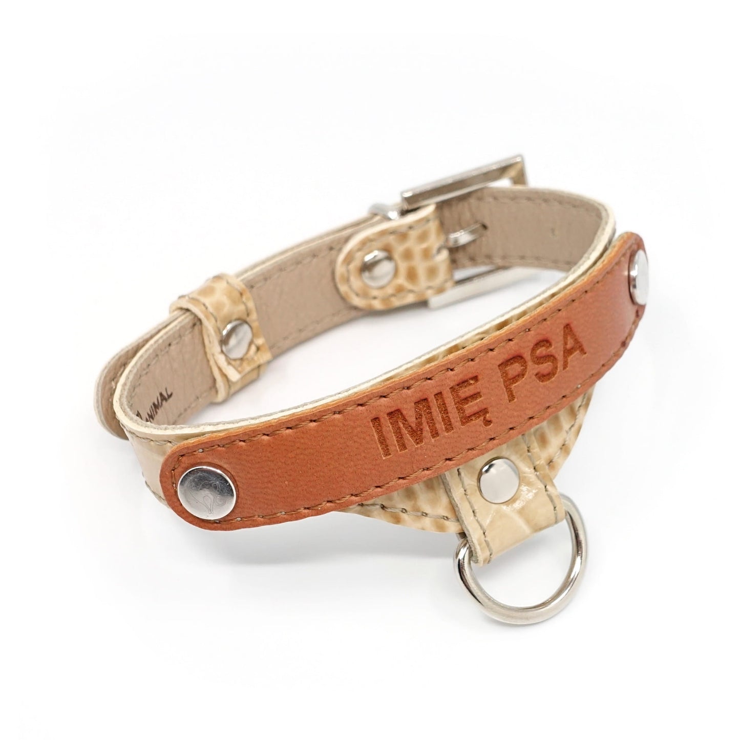 Lederhalsband für einen kleinen Hund, Nude-Serie