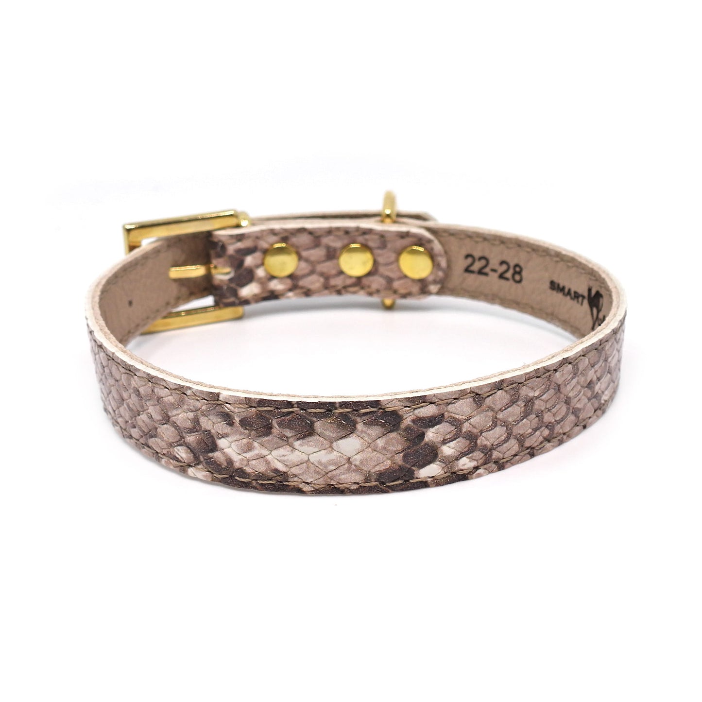 Lederhalsband für kleine Hunde, SMART-Kollektion, Schlangenserie