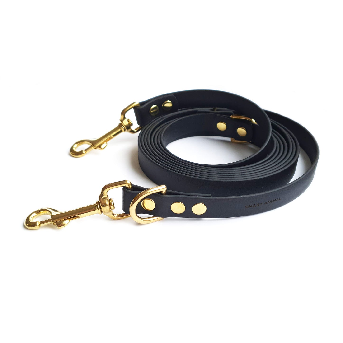 BioThane® Verstell-/Multifunktionsleine - Schwarz