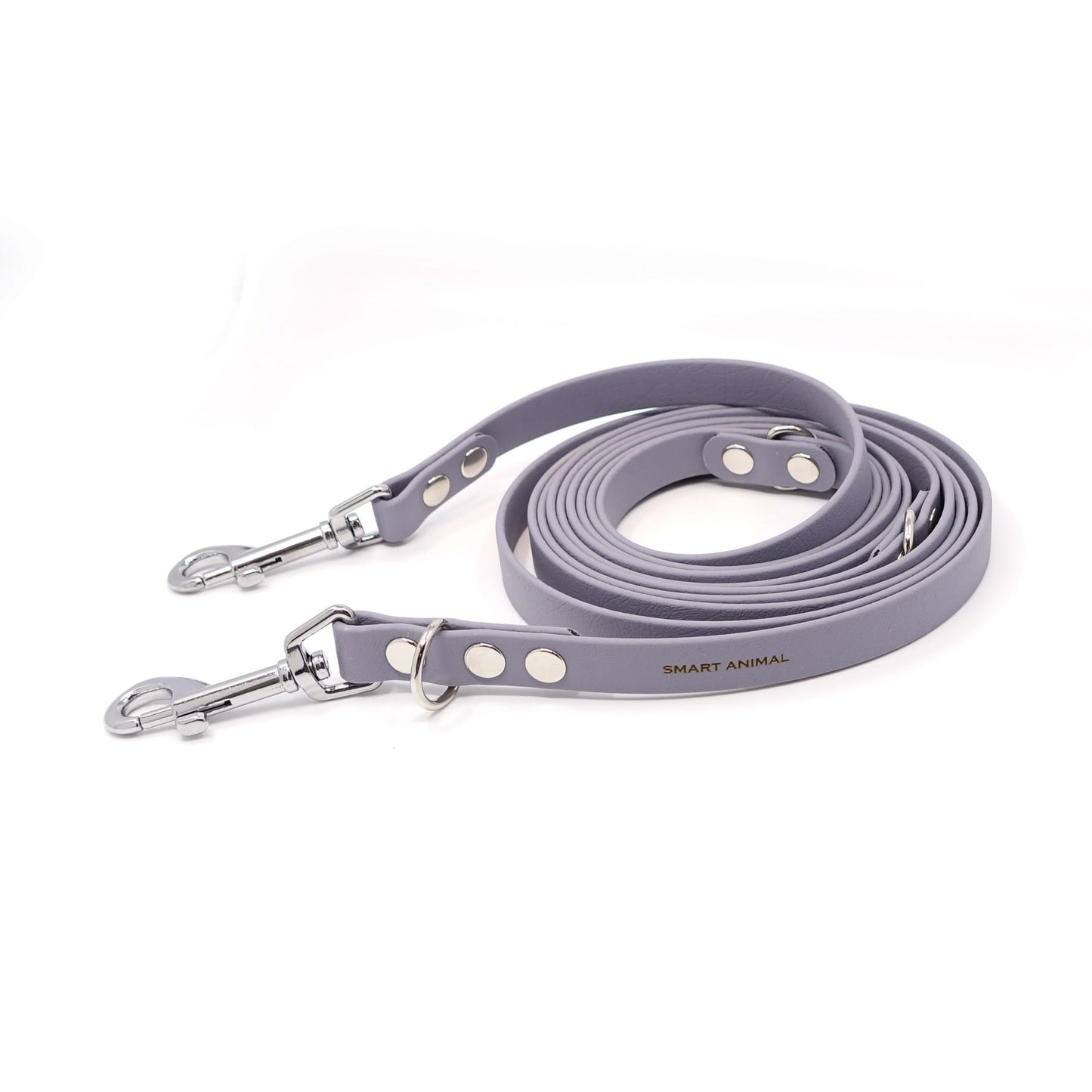 BioThane® Verstell-/Multifunktionsleine - Stahlfarben