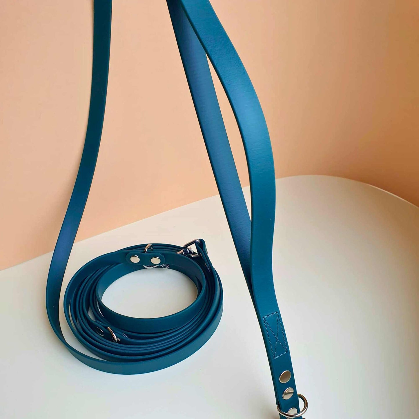 BioThane® Verstell-/Multifunktionsleine - Jeansfarbe