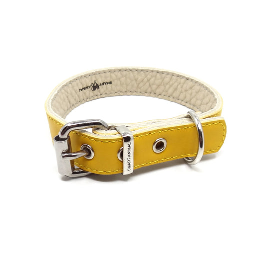 Hundehalsband aus Leder, SMART-Kollektion - Gelb