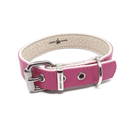 Hundehalsband aus Leder, SMART-Kollektion - Rosa