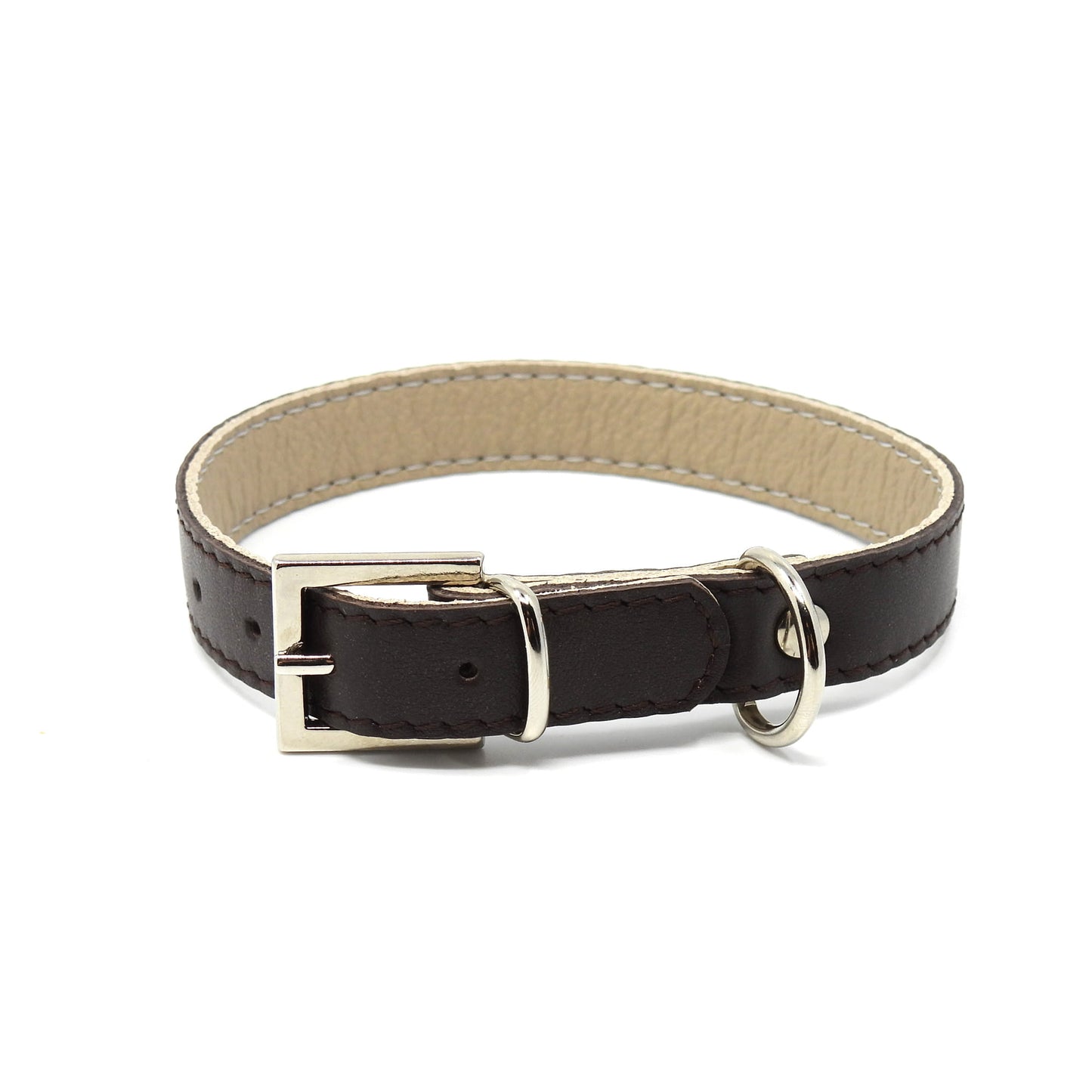 Lederhalsband für kleine Hunde - Dunkelbraun