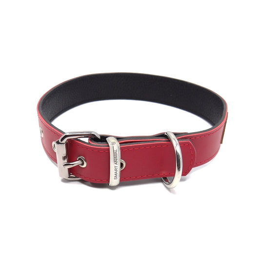 Lederhalsband für einen großen Hund - Rot