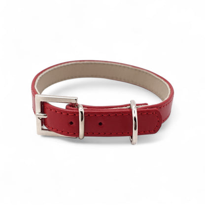 Lederhalsband für kleine Hunde - Rot