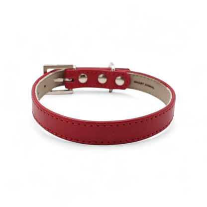 Lederhalsband für kleine Hunde - Rot