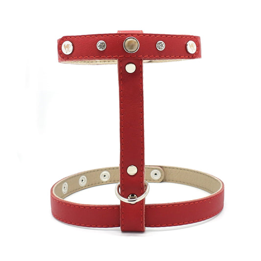 Geschirr für Katzen - Leder - rot