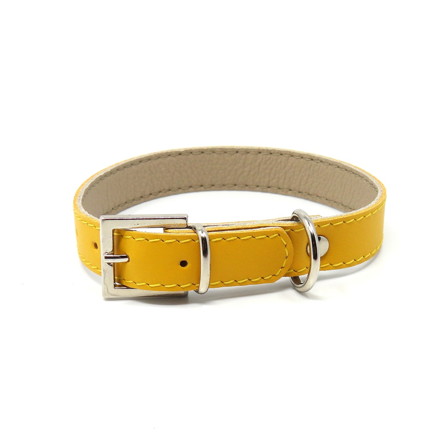 Lederhalsband für kleine Hunde - Gelb