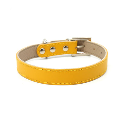 Lederhalsband für kleine Hunde - Gelb