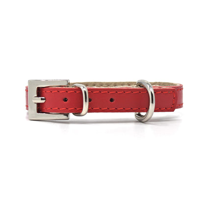 Glamour Hundehalsband aus Leder - rot, Kristalle