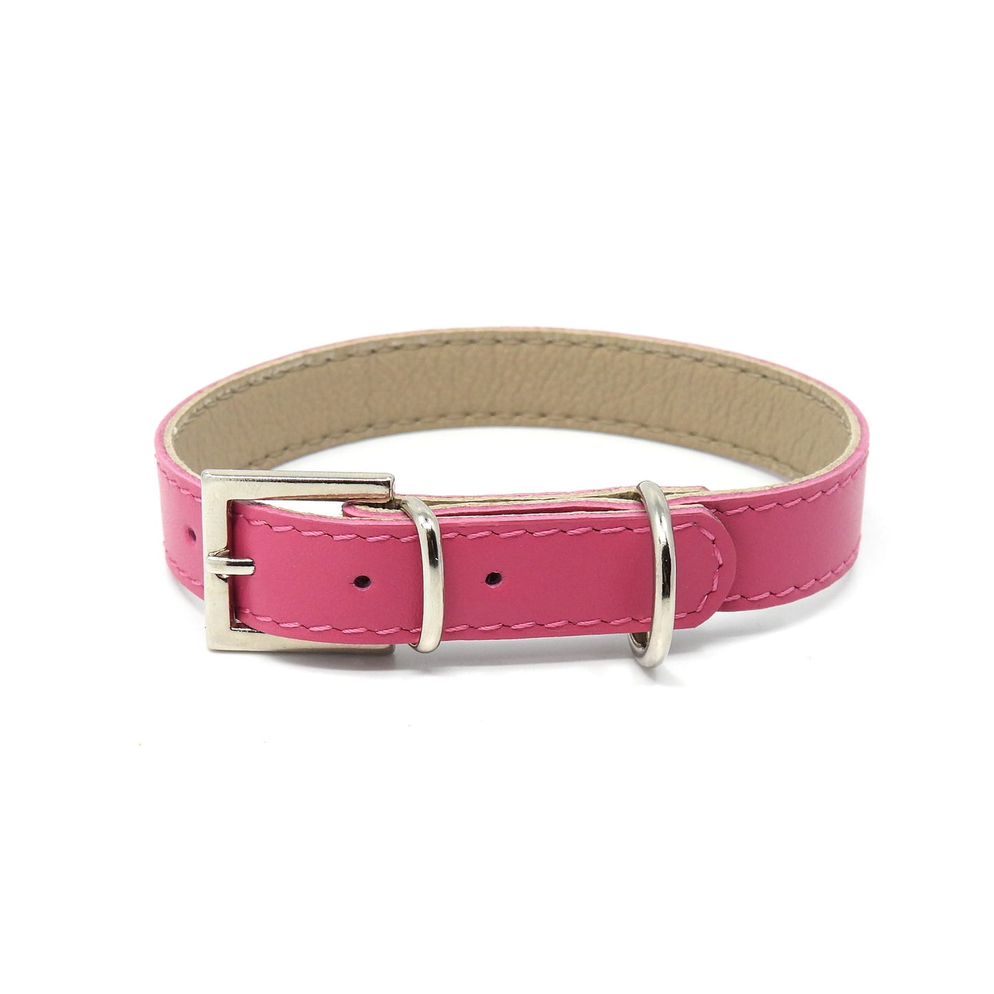 Lederhalsband für kleine Hunde - Rosa
