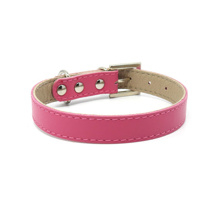 Lederhalsband für kleine Hunde - Rosa