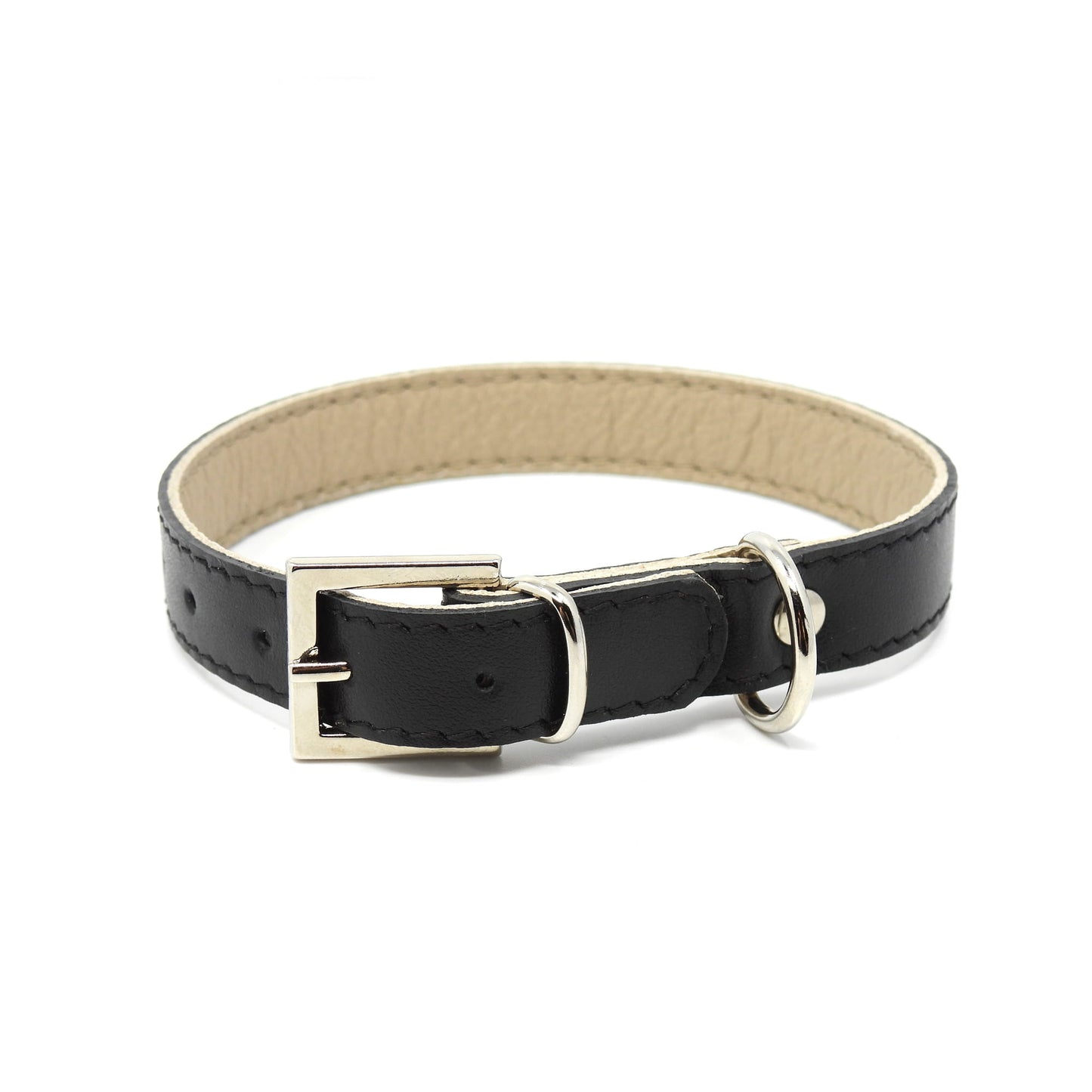 Lederhalsband für kleine Hunde - Schwarz