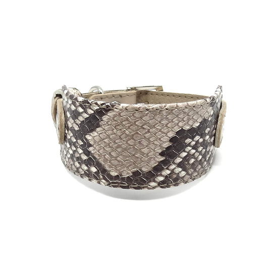 Lederhalsband für Windhunde, SMART-Kollektion - Schlangenserie