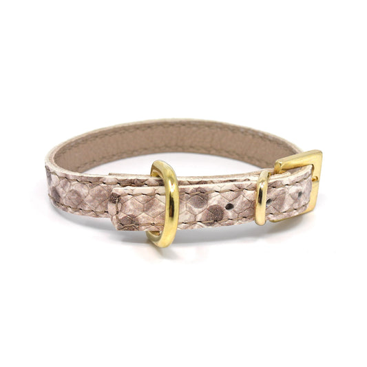 Lederhalsband für kleine Hunde, SMART-Kollektion, Schlangenserie